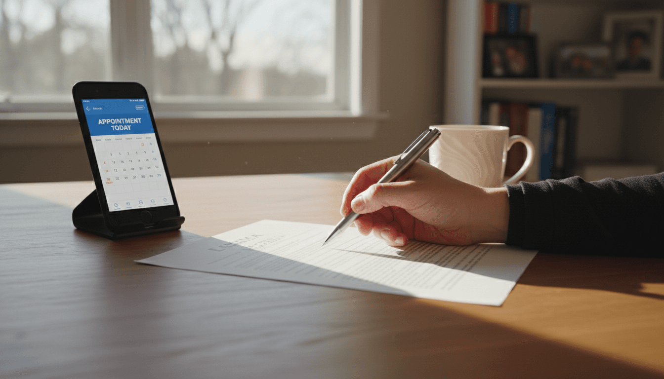 Hand holding a pen over a signature line on a loan document